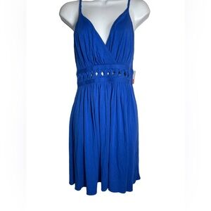 NWT Laundry size 6 royal blue sleeveless summer dress with cut out‎ waist